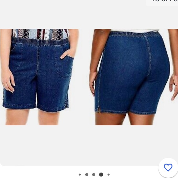 Jack David Women's Plus Size BLUE Pull on Denim jean Shorts - Picture 2 of 3
